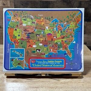 Golden Picture Map Puzzle Of United States Of America Vintage 1968 New Sealed